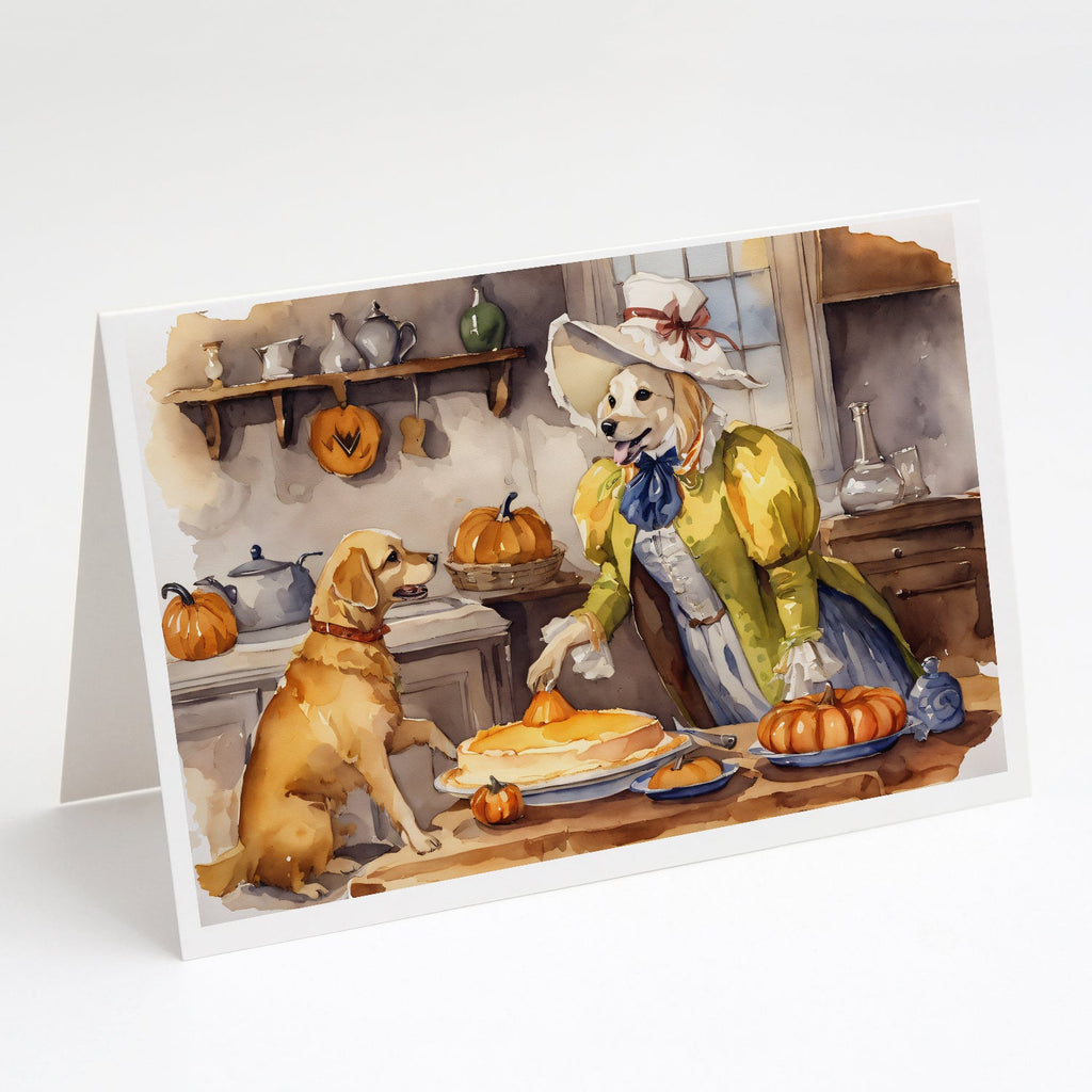 Yellow Lab Fall Kitchen Pumpkins Greeting Cards Pack of 8 Blank Cards with Envelopes Whimsical A7 Size 5x7