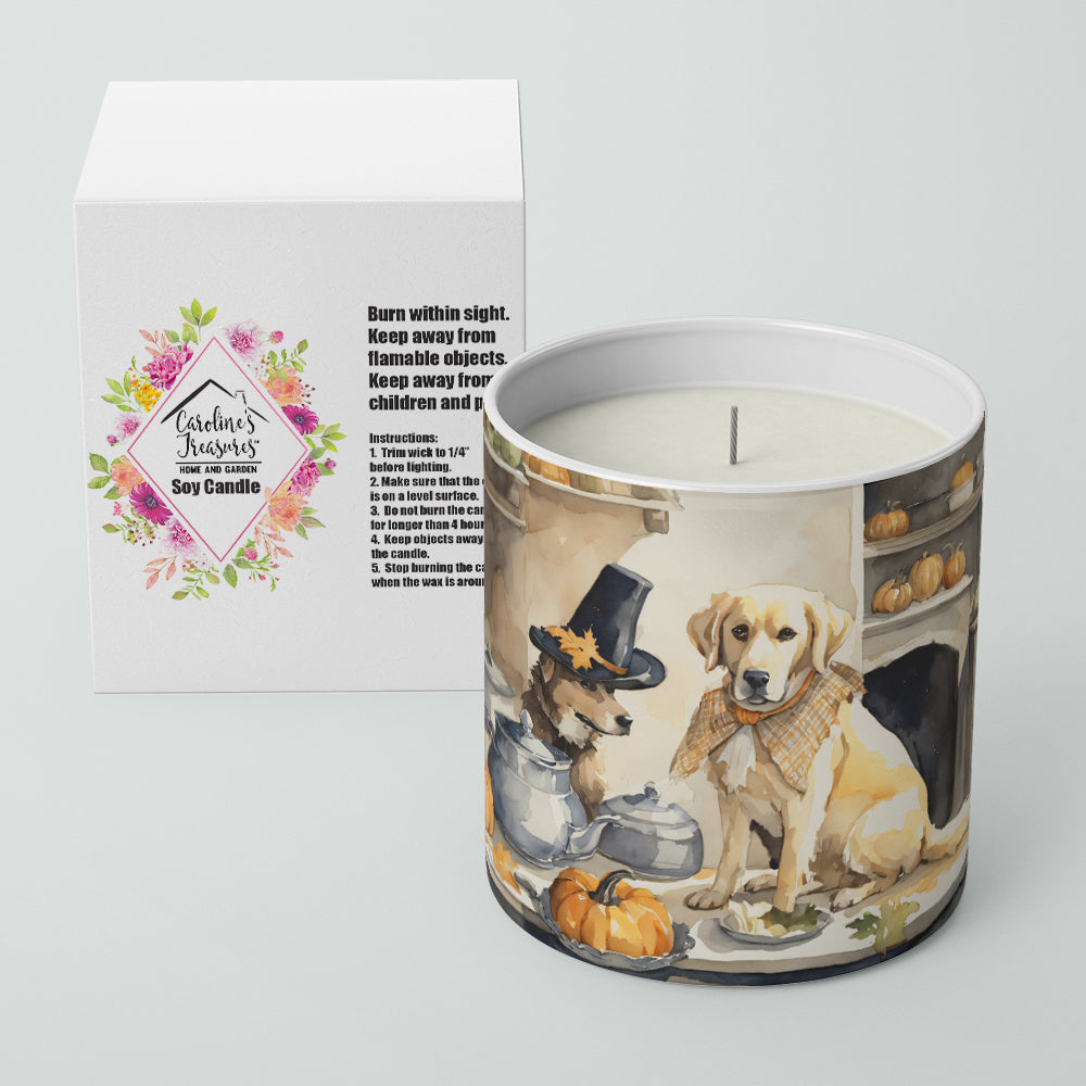 Yellow Lab Fall Kitchen Pumpkins Decorative Soy Candle Nature Soy Wax Essential Oil Home Decor Ideal for Bedroom Kitchen Bath Office Gift, 10 oz