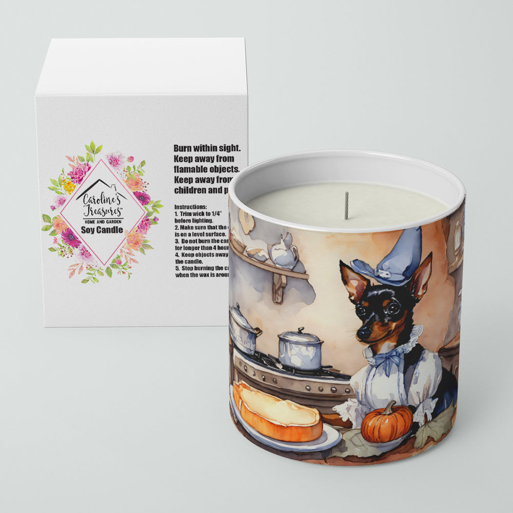 Miniature Pinscher Fall Kitchen Pumpkins Decorative Soy Candle Nature Soy Wax Essential Oil Home Decor Ideal for Bedroom Kitchen Bath Office Gift, 10 oz