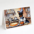 Miniature Pinscher Fall Kitchen Pumpkins Greeting Cards Pack of 8 Blank Cards with Envelopes Whimsical A7 Size 5x7