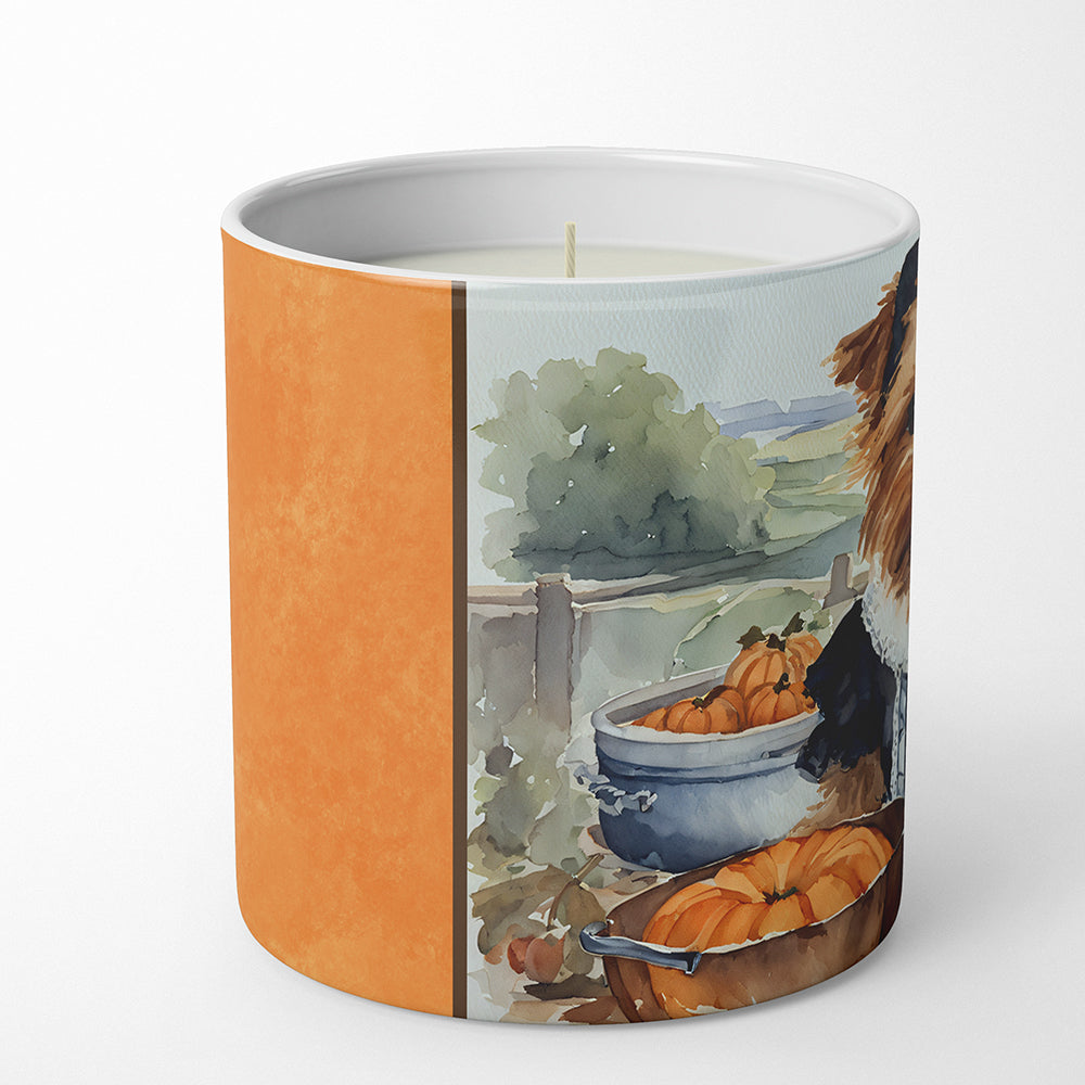 Norfolk Terrier Fall Kitchen Pumpkins Decorative Soy Candle Nature Soy Wax Essential Oil Home Decor Ideal for Bedroom Kitchen Bath Office Gift, 10 oz