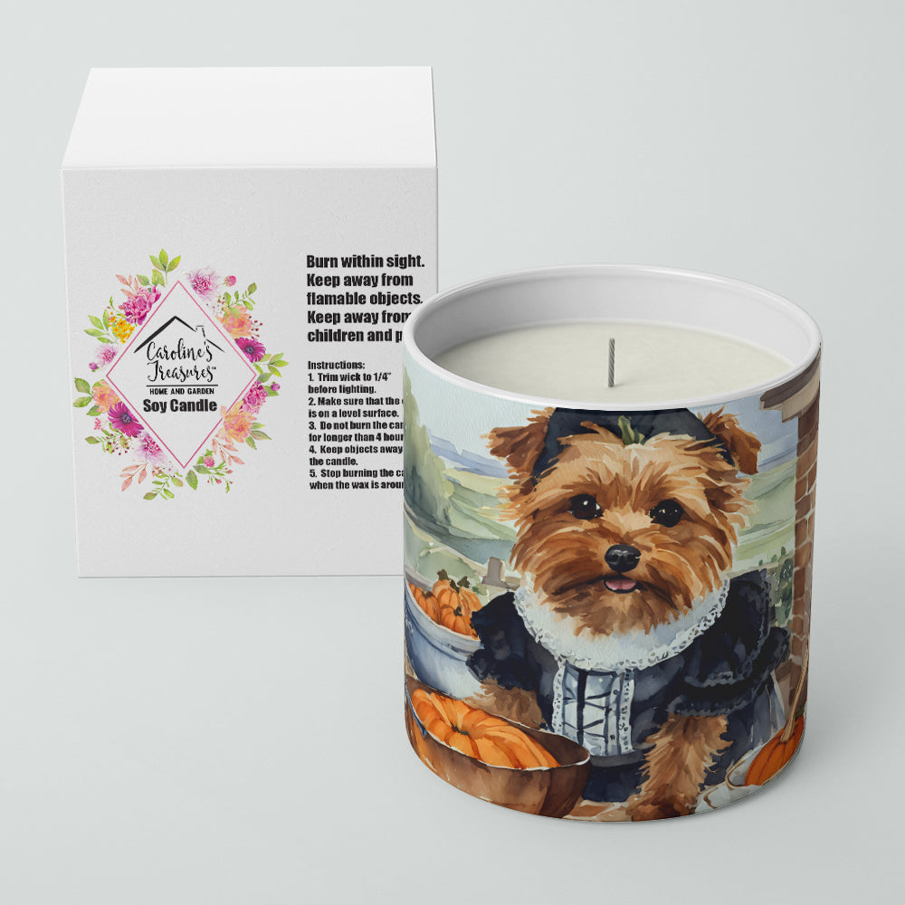 Norfolk Terrier Fall Kitchen Pumpkins Decorative Soy Candle Nature Soy Wax Essential Oil Home Decor Ideal for Bedroom Kitchen Bath Office Gift, 10 oz