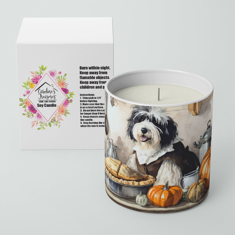 Old English Sheepdog Fall Kitchen Pumpkins Decorative Soy Candle Nature Soy Wax Essential Oil Home Decor Ideal for Bedroom Kitchen Bath Office Gift, 10 oz