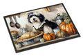 Old English Sheepdog Fall Kitchen Pumpkins Doormat Indoor Outdoor 18H X 27W Front Door Mat Rugs for Entryway, Non Slip Washable