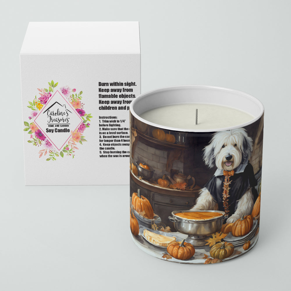 Old English Sheepdog Fall Kitchen Pumpkins Decorative Soy Candle Nature Soy Wax Essential Oil Home Decor Ideal for Bedroom Kitchen Bath Office Gift, 10 oz