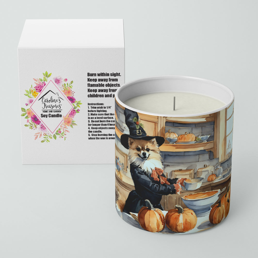 Pomeranian Fall Kitchen Pumpkins Decorative Soy Candle Nature Soy Wax Essential Oil Home Decor Ideal for Bedroom Kitchen Bath Office Gift, 10 oz