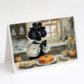 Poodle Fall Kitchen Pumpkins Greeting Cards Pack of 8 Blank Cards with Envelopes Whimsical A7 Size 5x7