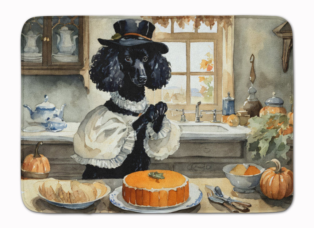 Poodle Fall Kitchen Pumpkins Memory Foam Kitchen Mat Machine Washable Anti-Fatigue Cushion Comfort Bath or Kitchen Rug