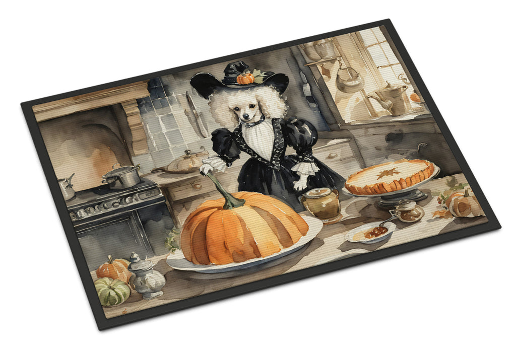 Poodle Fall Kitchen Pumpkins Doormat Indoor Outdoor 24H X 36W Front Door Mat Rugs for Entryway, Non Slip Washable Low Pile,