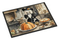 Poodle Fall Kitchen Pumpkins Doormat Indoor Outdoor 18H X 27W Front Door Mat Rugs for Entryway, Non Slip Washable