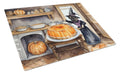 Pug Fall Kitchen Pumpkins Cutting Board Tempered Glass Kitchen Cutting Surface, Heat Resistant Chopping, Non-Slip Feet, Food Prep & Serving