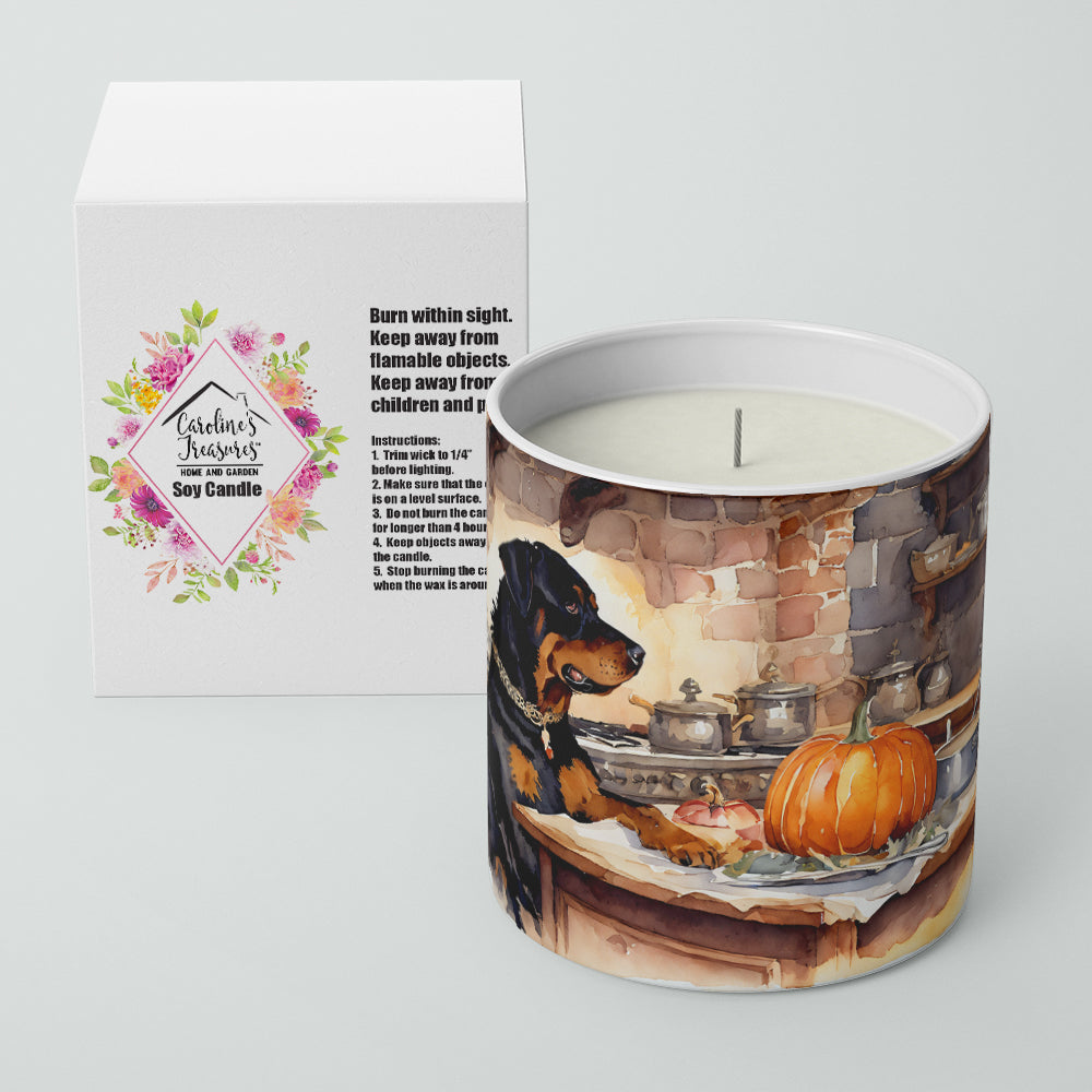 Rottweiler Fall Kitchen Pumpkins Decorative Soy Candle Nature Soy Wax Essential Oil Home Decor Ideal for Bedroom Kitchen Bath Office Gift, 10 oz