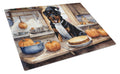 Rottweiler Fall Kitchen Pumpkins Cutting Board Tempered Glass Kitchen Cutting Surface, Heat Resistant Chopping, Non-Slip Feet, Food Prep & Serving