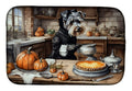 Schnauzer Fall Kitchen Pumpkins Dish Drying Mat Absorbent Dish Drying Mat Pad for Kitchen Counter Dish Drainer Mat for Countertop, 14 x 21", Multicolor