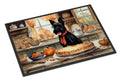 Scottish Terrier Fall Kitchen Pumpkins Doormat Indoor Outdoor 24H X 36W Front Door Mat Rugs for Entryway, Non Slip Washable Low Pile,