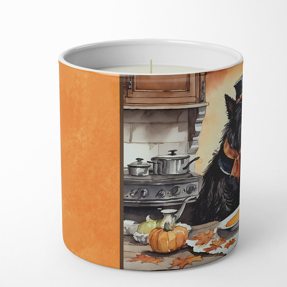 Scottish Terrier Fall Kitchen Pumpkins Decorative Soy Candle Nature Soy Wax Essential Oil Home Decor Ideal for Bedroom Kitchen Bath Office Gift, 10 oz