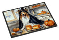 Sheltie Fall Kitchen Pumpkins Doormat Indoor Outdoor 24H X 36W Front Door Mat Rugs for Entryway, Non Slip Washable Low Pile,