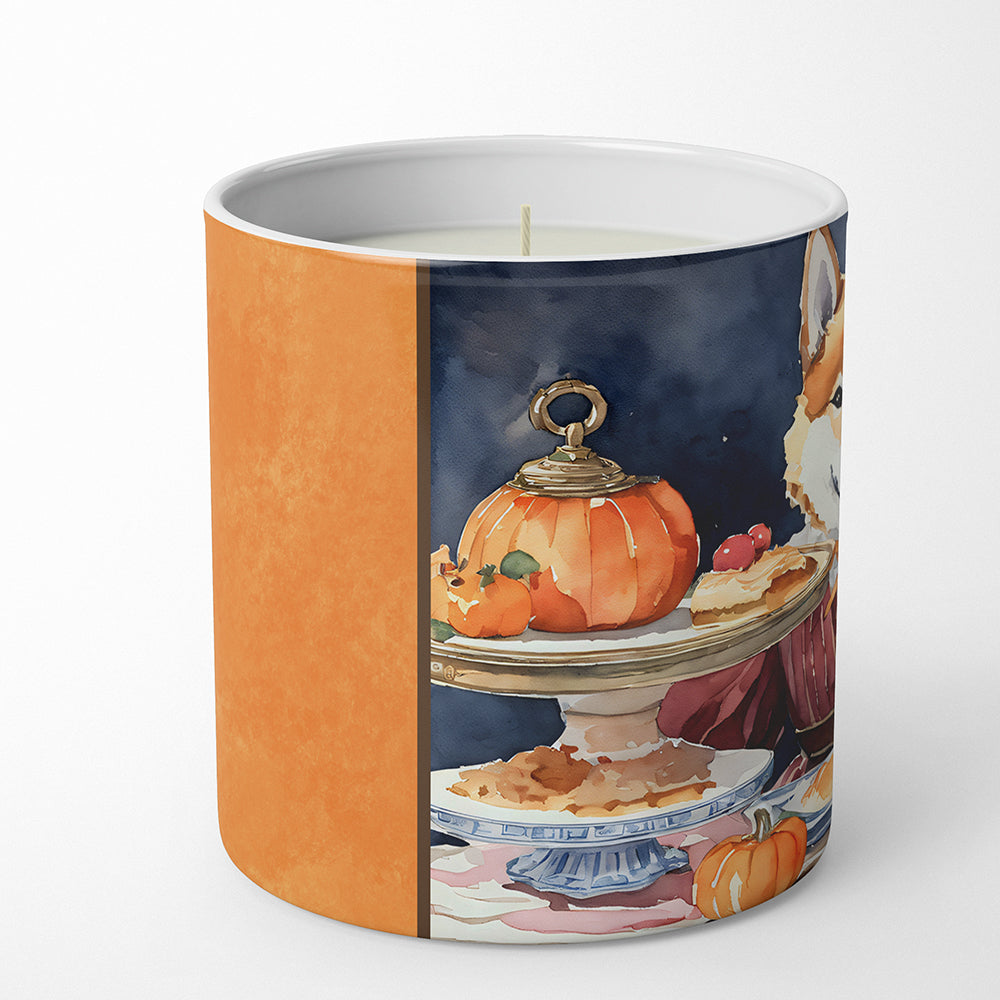 Shiba Inu Fall Kitchen Pumpkins Decorative Soy Candle Nature Soy Wax Essential Oil Home Decor Ideal for Bedroom Kitchen Bath Office Gift, 10 oz