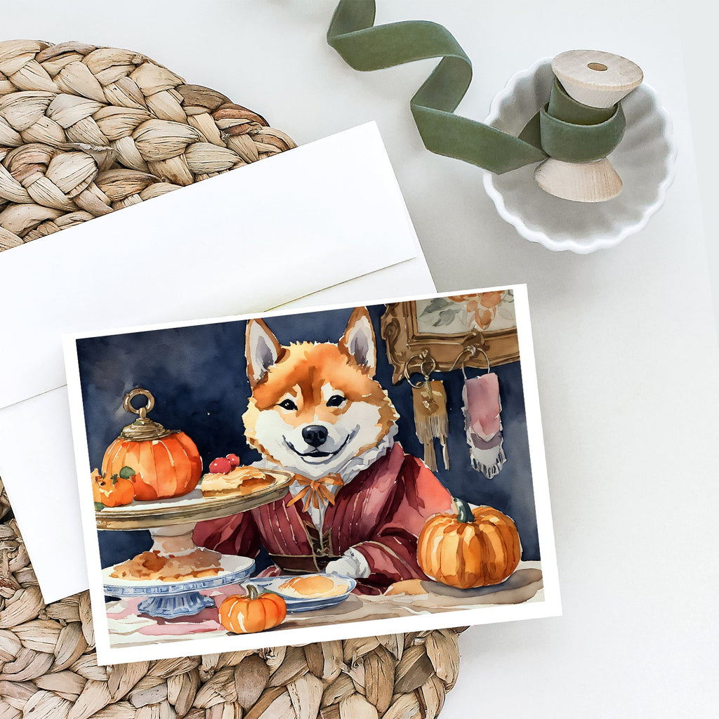 Shiba Inu Fall Kitchen Pumpkins Greeting Cards Pack of 8 Blank Cards with Envelopes Whimsical A7 Size 5x7