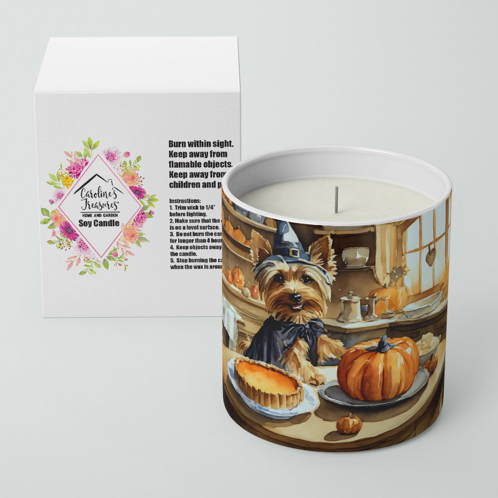 Silky Terrier Fall Kitchen Pumpkins Decorative Soy Candle Nature Soy Wax Essential Oil Home Decor Ideal for Bedroom Kitchen Bath Office Gift, 10 oz