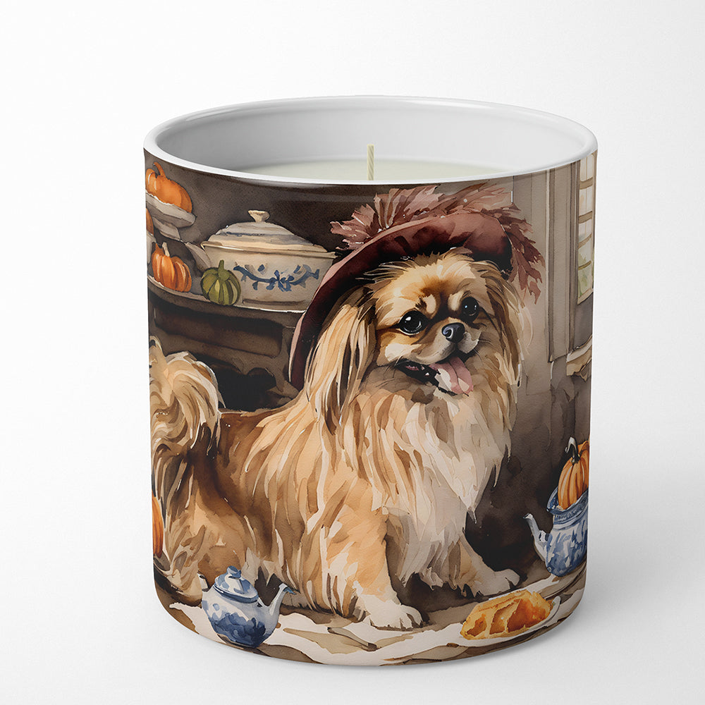 Tibetan Spaniel Fall Kitchen Pumpkins Decorative Soy Candle Nature Soy Wax Essential Oil Home Decor Ideal for Bedroom Kitchen Bath Office Gift, 10 oz