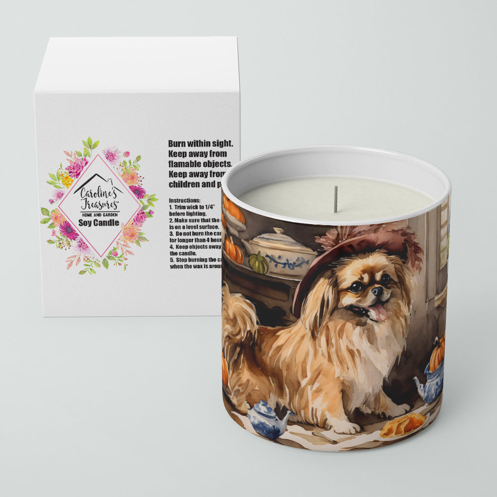 Tibetan Spaniel Fall Kitchen Pumpkins Decorative Soy Candle Nature Soy Wax Essential Oil Home Decor Ideal for Bedroom Kitchen Bath Office Gift, 10 oz