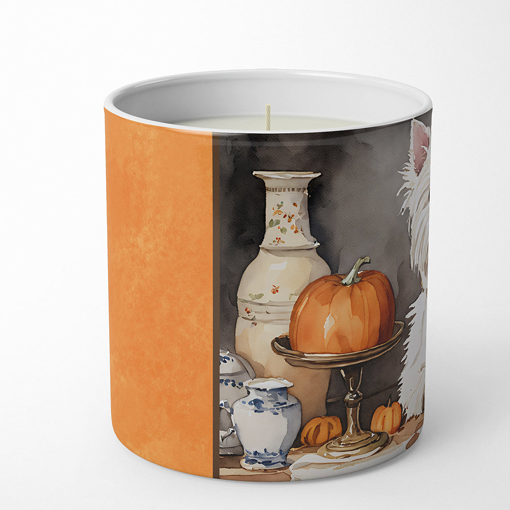 Westie Fall Kitchen Pumpkins Decorative Soy Candle Nature Soy Wax Essential Oil Home Decor Ideal for Bedroom Kitchen Bath Office Gift, 10 oz