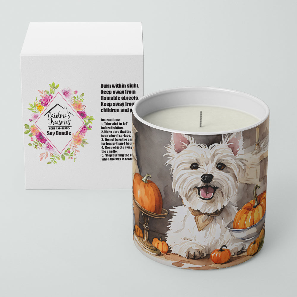 Westie Fall Kitchen Pumpkins Decorative Soy Candle Nature Soy Wax Essential Oil Home Decor Ideal for Bedroom Kitchen Bath Office Gift, 10 oz