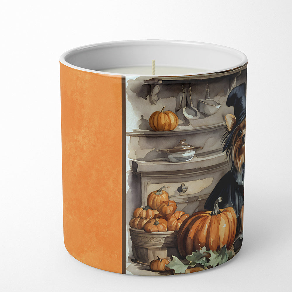 Yorkie Fall Kitchen Pumpkins Decorative Soy Candle Nature Soy Wax Essential Oil Home Decor Ideal for Bedroom Kitchen Bath Office Gift, 10 oz