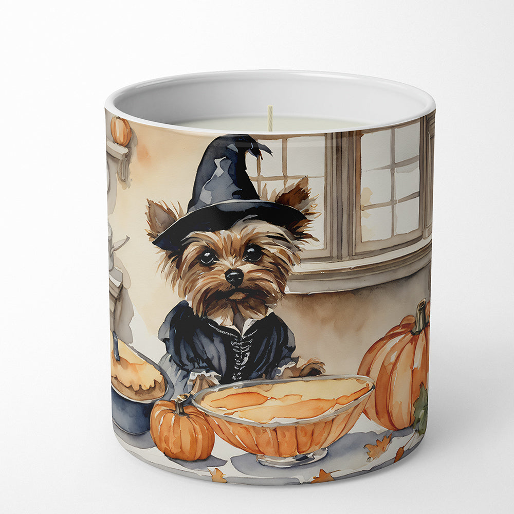 Yorkie Fall Kitchen Pumpkins Decorative Soy Candle Nature Soy Wax Essential Oil Home Decor Ideal for Bedroom Kitchen Bath Office Gift, 10 oz