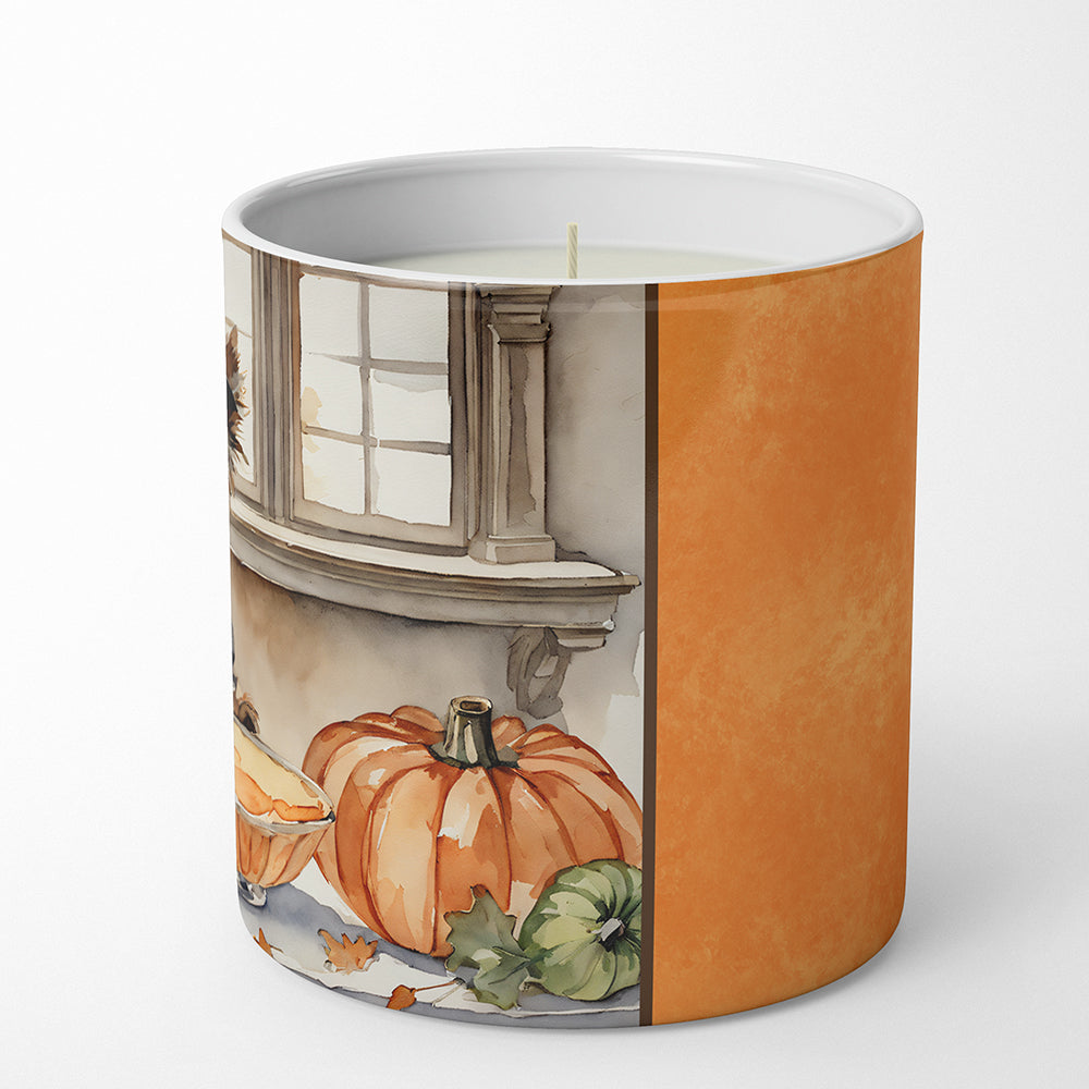 Yorkie Fall Kitchen Pumpkins Decorative Soy Candle Nature Soy Wax Essential Oil Home Decor Ideal for Bedroom Kitchen Bath Office Gift, 10 oz