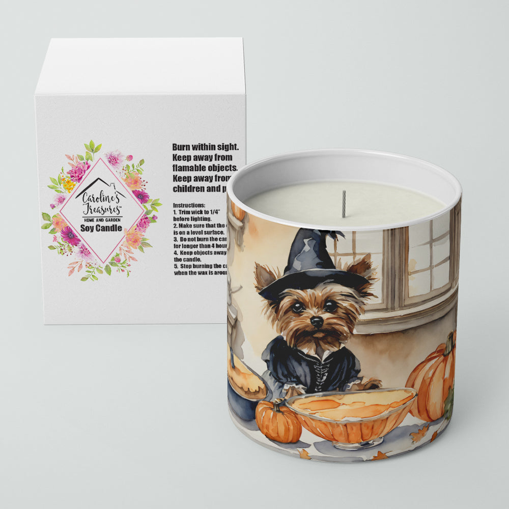 Yorkie Fall Kitchen Pumpkins Decorative Soy Candle Nature Soy Wax Essential Oil Home Decor Ideal for Bedroom Kitchen Bath Office Gift, 10 oz