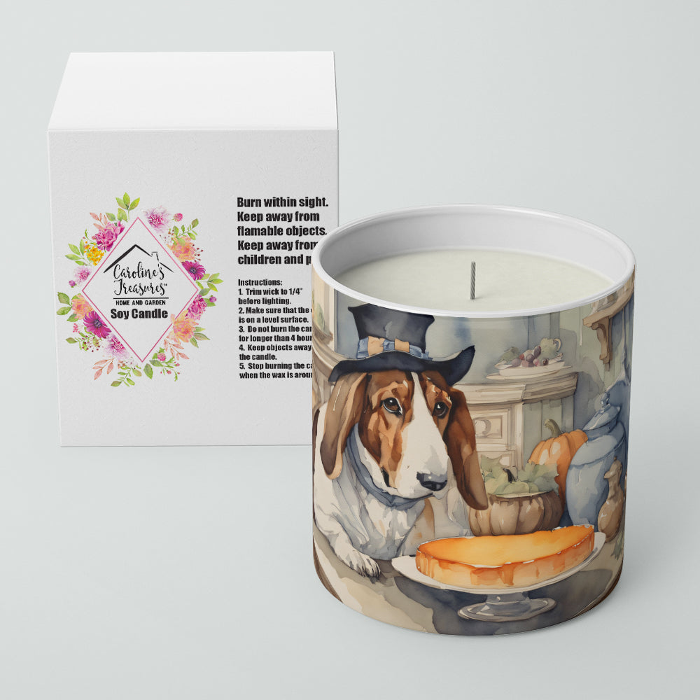 Basset Hound Fall Kitchen Pumpkins Decorative Soy Candle Nature Soy Wax Essential Oil Home Decor Ideal for Bedroom Kitchen Bath Office Gift, 10 oz