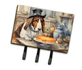 Basset Hound Fall Kitchen Pumpkins Leash or Key Holder Wall Hooks, Coat Rack Wall Mount, for Hanging Keys, Towels, Aprons, Leashes