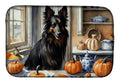 Belgian Sheepdog Fall Kitchen Pumpkins Dish Drying Mat Absorbent Dish Drying Mat Pad for Kitchen Counter Dish Drainer Mat for Countertop, 14 x 21", Multicolor