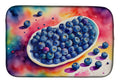 Colorful Blueberries Dish Drying Mat Absorbent Dish Drying Mat Pad for Kitchen Counter Dish Drainer Mat for Countertop, 14 x 21", Multicolor
