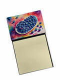 Colorful Blueberries Watercolor Sticky Note Holder Refillable Dispenser Desk Accessory 3x3 Pad Gift