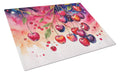 Colorful Cherries Cutting Board Tempered Glass Kitchen Cutting Surface, Heat Resistant Chopping, Non-Slip Feet, Food Prep & Serving