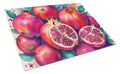 Colorful Pomegranates Cutting Board Tempered Glass Kitchen Cutting Surface, Heat Resistant Chopping, Non-Slip Feet, Food Prep & Serving