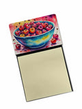 Colorful Cherries Watercolor Sticky Note Holder Refillable Dispenser Desk Accessory 3x3 Pad Gift