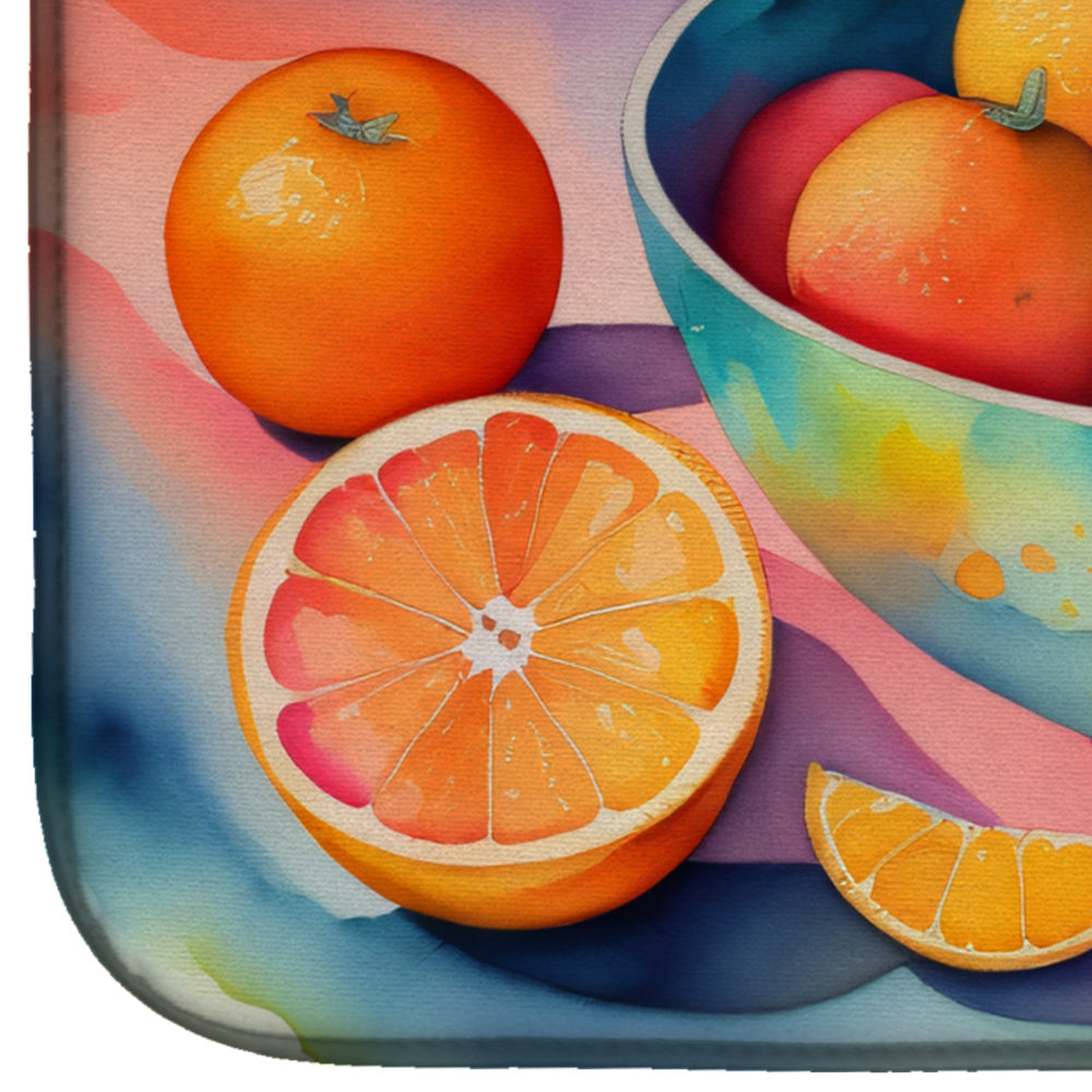 Colorful Oranges Dish Drying Mat Absorbent Dish Drying Mat Pad for Kitchen Counter Dish Drainer Mat for Countertop, 14 x 21", Multicolor