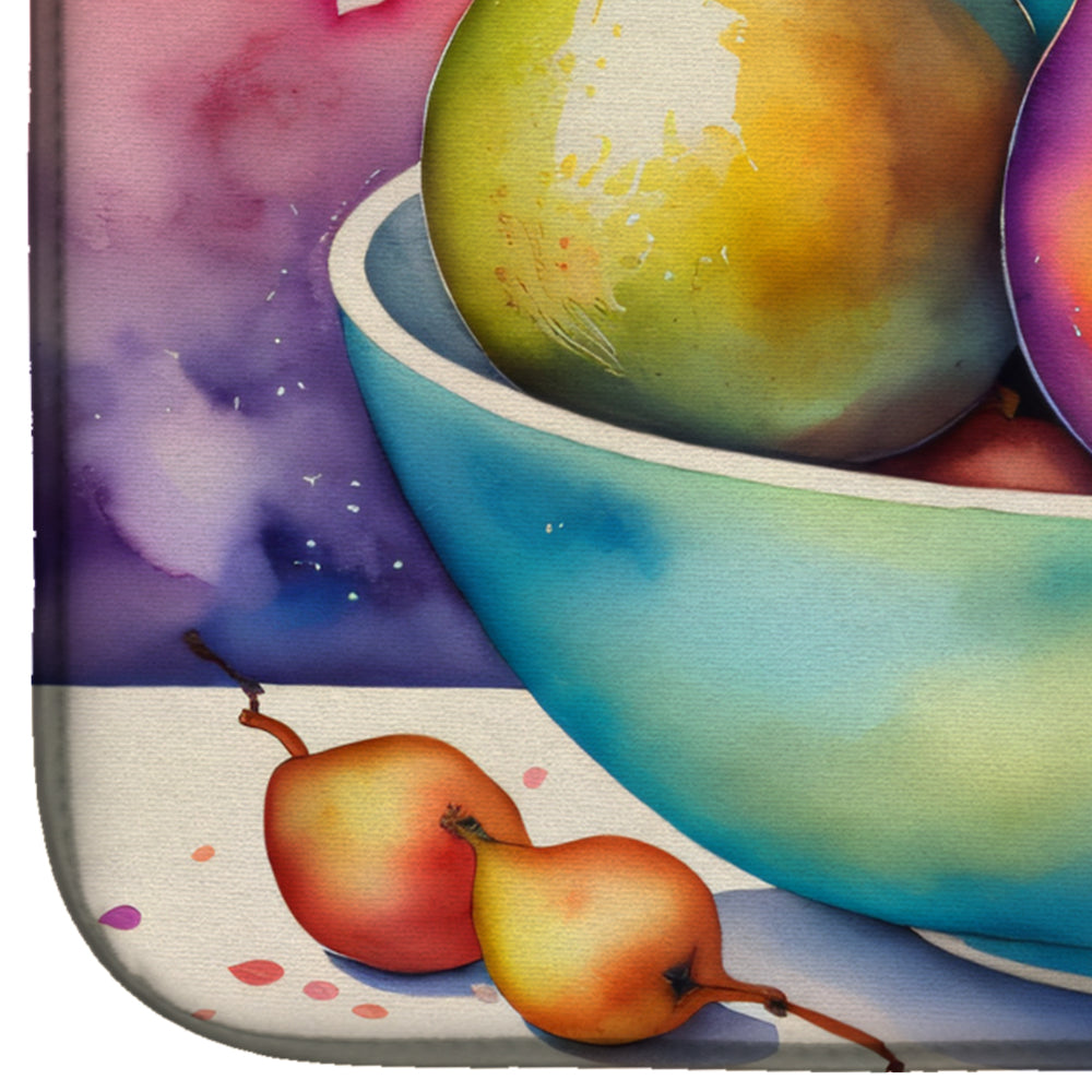 Colorful Pears Dish Drying Mat Absorbent Dish Drying Mat Pad for Kitchen Counter Dish Drainer Mat for Countertop, 14 x 21", Multicolor