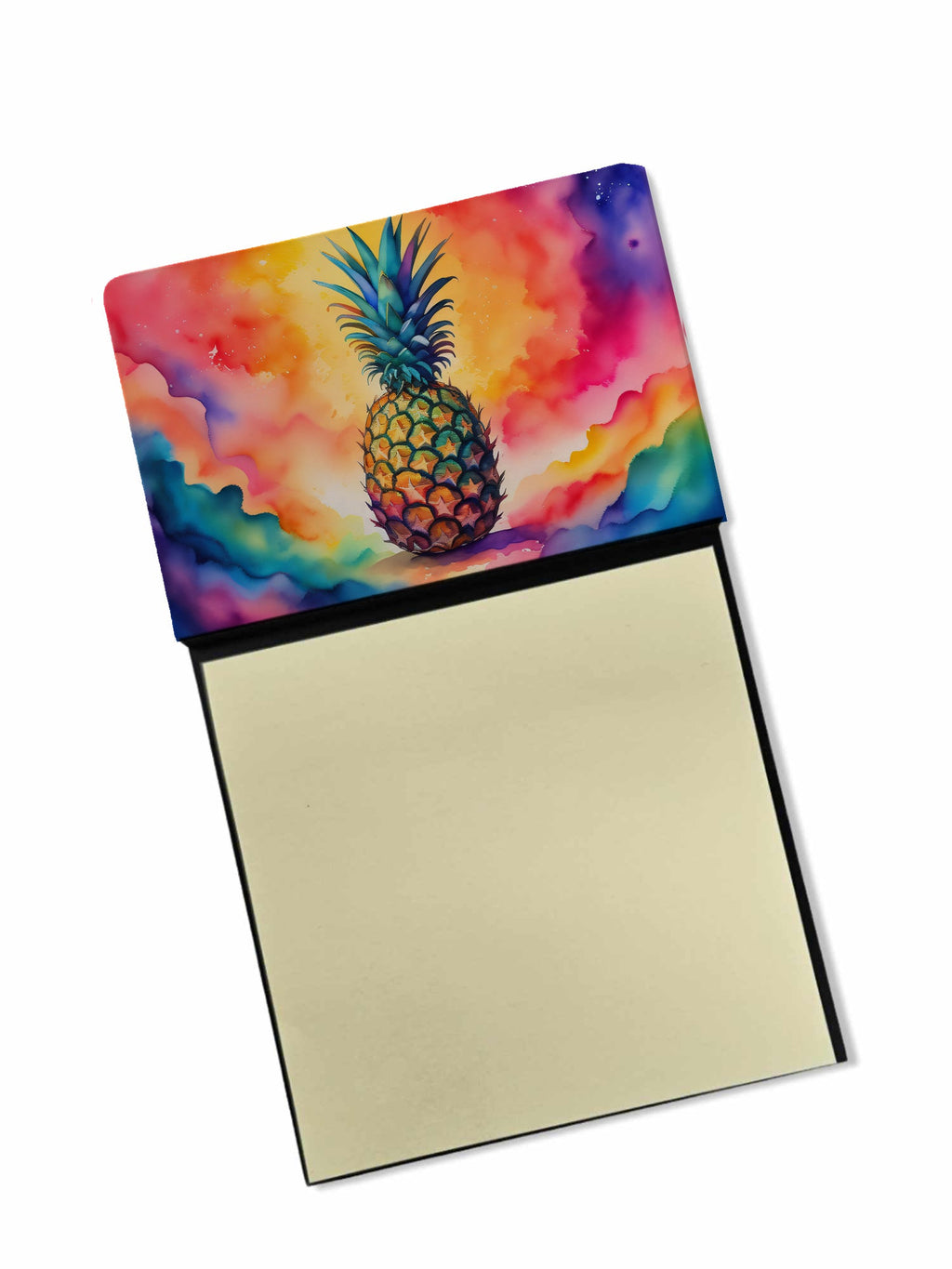 Colorful Pineapple Watercolor Sticky Note Holder Refillable Dispenser Desk Accessory 3x3 Pad Gift