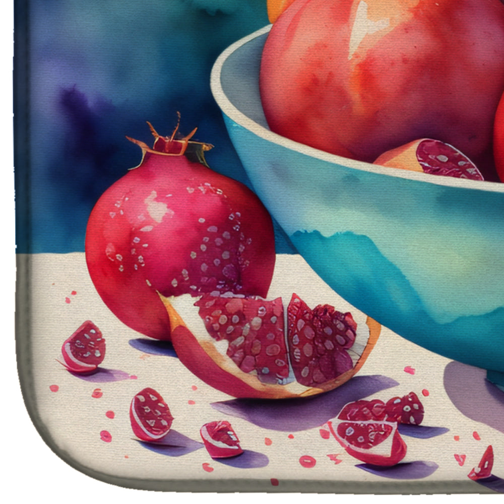 Colorful Pomegranates Dish Drying Mat Absorbent Dish Drying Mat Pad for Kitchen Counter Dish Drainer Mat for Countertop, 14 x 21", Multicolor