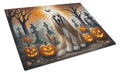 Afghan Hound Spooky Halloween Cutting Board Tempered Glass Kitchen Cutting Surface, Heat Resistant Chopping, Non-Slip Feet, Food Prep & Serving