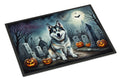 Alaskan Malamute Spooky Halloween Doormat Indoor Outdoor 18H X 27W Front Door Mat Rugs for Entryway, Non Slip Washable
