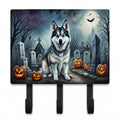 Alaskan Malamute Spooky Halloween Leash or Key Holder Wall Hooks, Coat Rack Wall Mount, for Hanging Keys, Towels, Aprons, Leashes