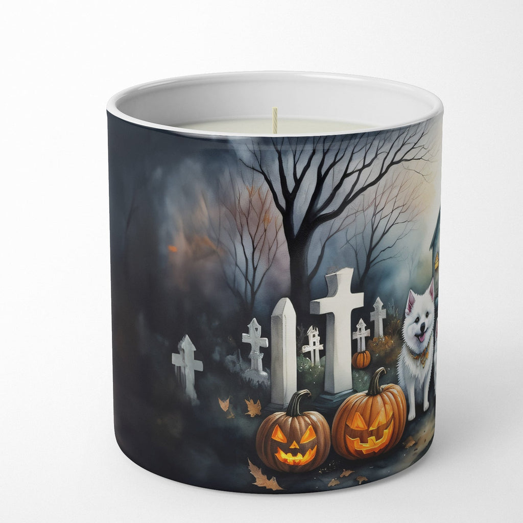 American Eskimo Spooky Halloween Decorative Soy Candle Nature Soy Wax Essential Oil Home Decor Ideal for Bedroom Kitchen Bath Office Gift, 10 oz