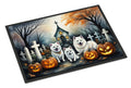 American Eskimo Spooky Halloween Doormat Indoor Outdoor 18H X 27W Front Door Mat Rugs for Entryway, Non Slip Washable