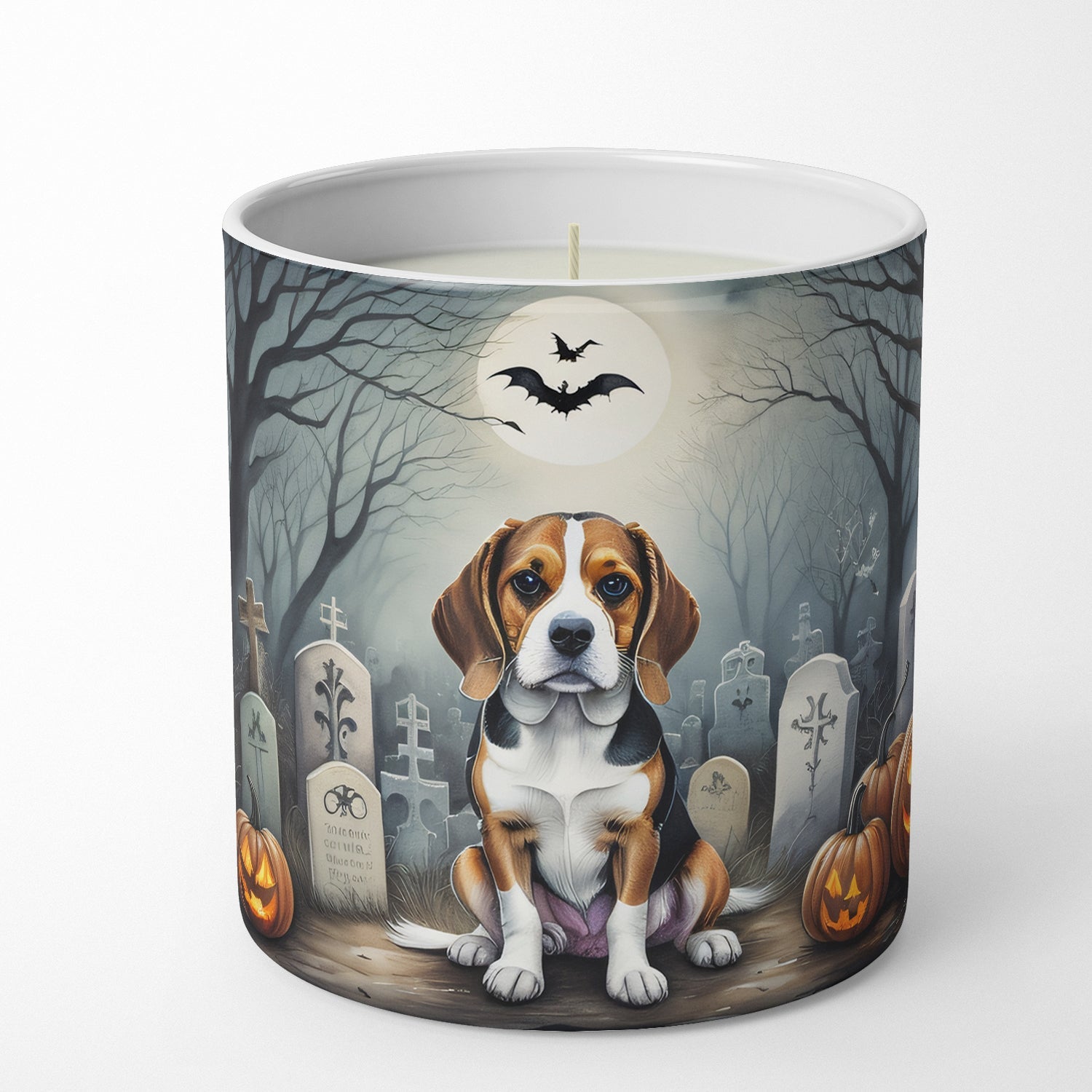 Beagle Spooky Halloween Decorative Soy Candle Nature Soy Wax Essential Oil Home Decor Ideal for Bedroom Kitchen Bath Office Gift, 10 oz